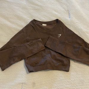 Adapt fleck seamless long sleeve crop top